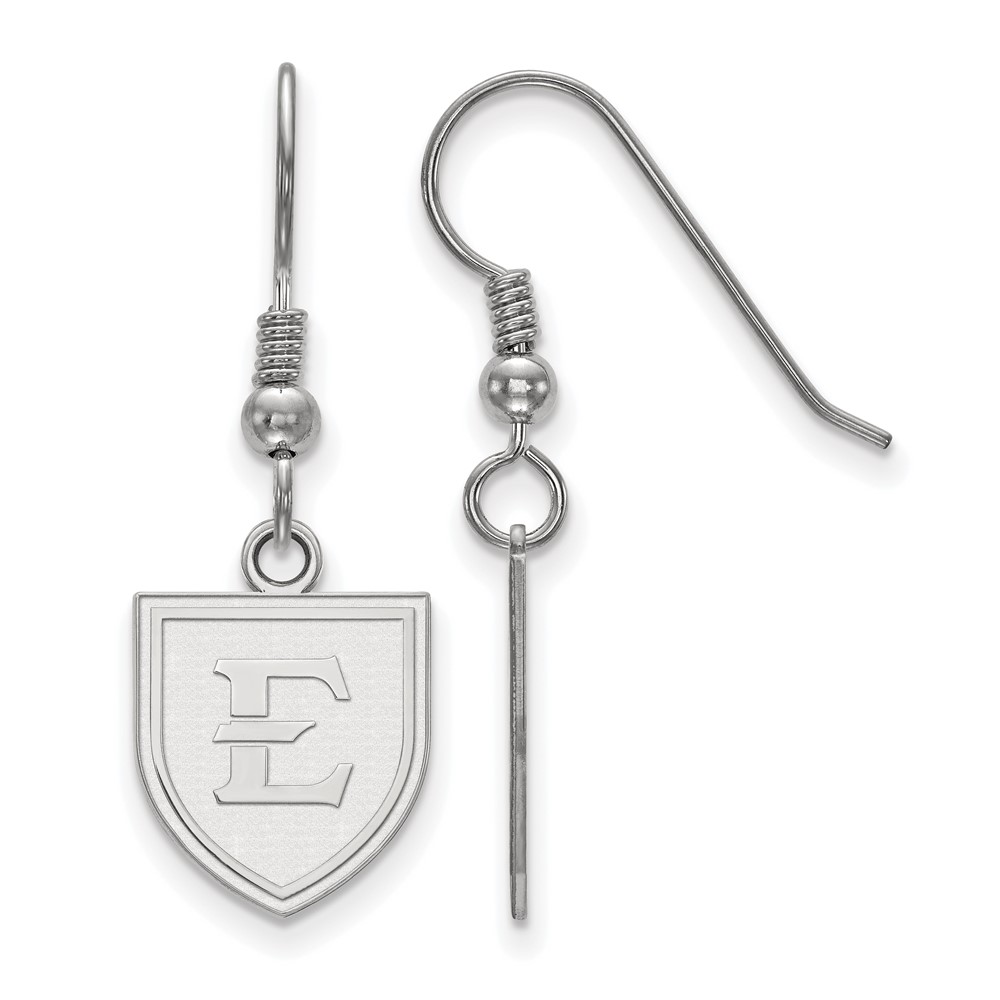 Sterling Silver LogoArt East Tennessee State Small Dangle Earrings