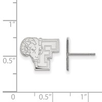 Sterling Silver Rhodium-plated LogoArt Fordham University Ram Small Post Earrings view 2