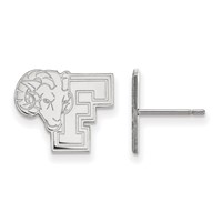 Sterling Silver Rhodium-plated LogoArt Fordham University Ram Small Post Earrings view 1