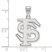 Sterling Silver Rhodium-plated LogoArt Florida State University F-s Large Pendant view 2