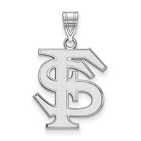 Sterling Silver Rhodium-plated LogoArt Florida State University F-s Large Pendant view 1