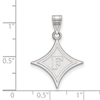 Sterling Silver Rhodium-plated LogoArt Furman University Large Pendant view 2