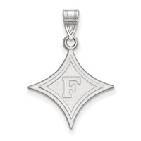 Sterling Silver Rhodium-plated LogoArt Furman University Large Pendant view 1