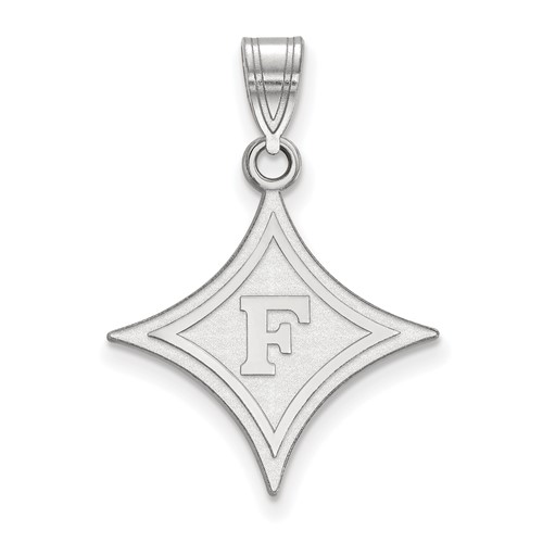 Sterling Silver Rhodium-plated LogoArt Furman University Large Pendant