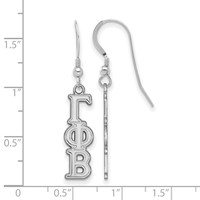 Sterling Silver Rhodium-plated LogoArt Gamma Phi Beta Sorority Greek Letters Small Dangle Earrings view 2