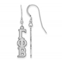 Sterling Silver Rhodium-plated LogoArt Gamma Phi Beta Sorority Greek Letters Small Dangle Earrings view 1