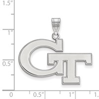 Sterling Silver Rhodium-plated LogoArt Georgia Institute of Technology G-t Large Pendant view 2