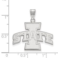 Sterling Silver Rhodium-plated LogoArt Iowa State University Large Pendant view 2