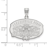 Sterling Silver Rhodium-plated LogoArt Jacksonville State University Large Pendant view 2