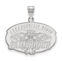 Sterling Silver Rhodium-plated LogoArt Jacksonville State University Large Pendant view 1
