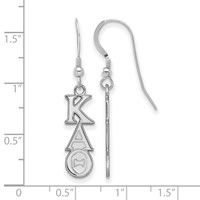 Sterling Silver Rhodium-plated LogoArt Kappa Alpha Theta Sorority Greek Letters Small Dangle Earrings view 2