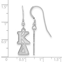 Sterling Silver Rhodium-plated LogoArt Kappa Delta Sorority Greek Letters Small Dangle Earrings view 2
