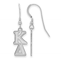 Sterling Silver Rhodium-plated LogoArt Kappa Delta Sorority Greek Letters Small Dangle Earrings view 1
