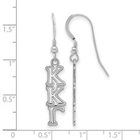 Sterling Silver Rhodium-plated LogoArt Kappa Kappa Gamma Sorority Greek Letters Small Dangle Earrings view 2