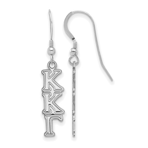 Sterling Silver Rhodium-plated LogoArt Kappa Kappa Gamma Sorority Greek Letters Small Dangle Earrings
