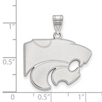 Sterling Silver Rhodium-plated LogoArt Kansas State University Wildcat Large Pendant view 2