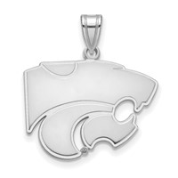 Sterling Silver Rhodium-plated LogoArt Kansas State University Wildcat Large Pendant view 1