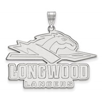 Sterling Silver Rhodium-plated LogoArt Longwood University Lancers Extra Large Pendant view 1