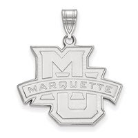 Sterling Silver Rhodium-plated LogoArt Marquette University Large Pendant view 1