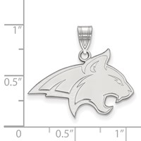 Sterling Silver Rhodium-plated LogoArt Montana State University Bobcat Large Pendant view 2