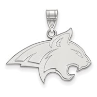 Sterling Silver Rhodium-plated LogoArt Montana State University Bobcat Large Pendant view 1
