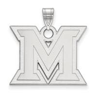 Sterling Silver Rhodium-plated LogoArt Miami University Ohio Letter M Large Pendant view 1