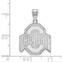 Sterling Silver Rhodium-plated LogoArt the Ohio State University Large Pendant view 2