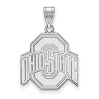 Sterling Silver Rhodium-plated LogoArt the Ohio State University Large Pendant view 1