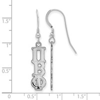 Sterling Silver Rhodium-plated LogoArt Pi Beta Phi Sorority Greek Letters Small Dangle Earrings view 2