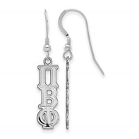 Sterling Silver Rhodium-plated LogoArt Pi Beta Phi Sorority Greek Letters Small Dangle Earrings view 1