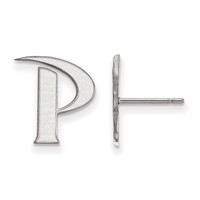 Sterling Silver Rhodium-plated LogoArt Pepperdine University Letter P Small Post Earrings view 1