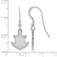 Sterling Silver Rhodium-plated LogoArt Rollins College Anchor Small Dangle Wire Earrings view 2