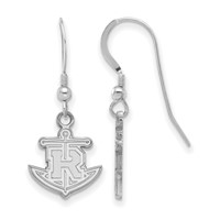 Sterling Silver Rhodium-plated LogoArt Rollins College Anchor Small Dangle Wire Earrings view 1