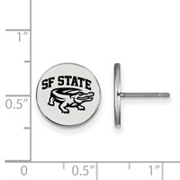 Sterling Silver Rhodium-plated LogoArt San Francisco State University Small Enameled Disc Post Earrings view 2