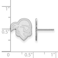 Sterling Silver Rhodium-plated LogoArt Seton Hall University Pirate Small Post Earrings view 2
