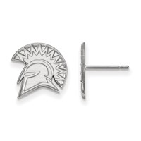 Sterling Silver Rhodium-plated LogoArt San Jose State University Spartan Small Post Earrings view 1