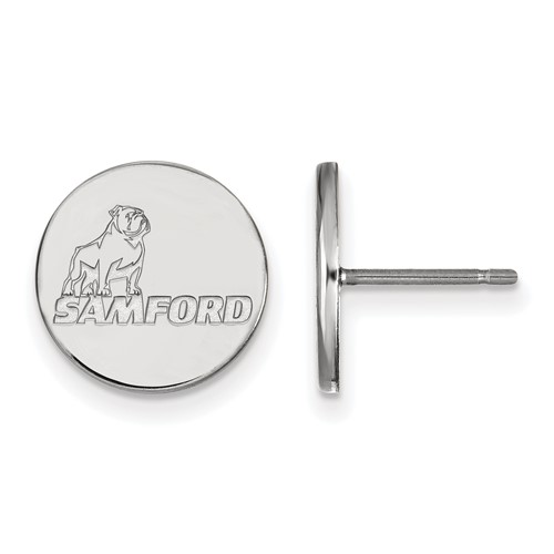 Sterling Silver Rhodium-plated LogoArt Samford University Small Post Earrings