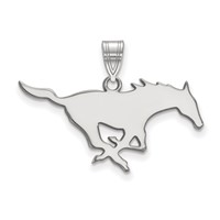 Sterling Silver Rhodium-plated LogoArt Southern Methodist University Mustang Large Pendant view 1