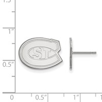 Sterling Silver Rhodium-plated LogoArt St. Cloud State University Small Post Earrings view 2