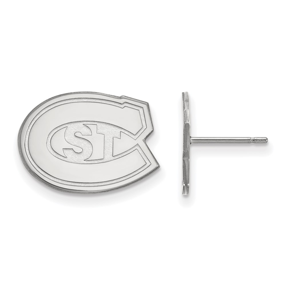 Sterling Silver Rhodium-plated LogoArt St. Cloud State University Small Post Earrings