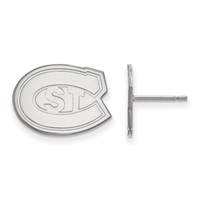 Sterling Silver Rhodium-plated LogoArt St. Cloud State University Small Post Earrings view 1