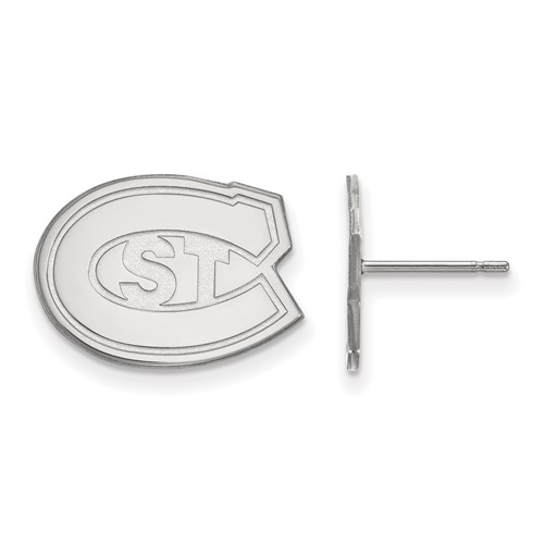 Sterling Silver Rhodium-plated LogoArt St. Cloud State University Small Post Earrings