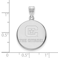 Sterling Silver Rh-plated LogoArt the Citadel Large Pendant view 2