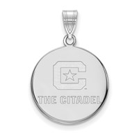 Sterling Silver Rh-plated LogoArt the Citadel Large Pendant view 1