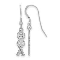 Sterling Silver Rhodium-plated LogoArt Theta Phi Alpha Sorority Greek Letters Small Dangle Earrings view 1