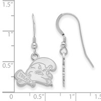 Sterling Silver Rhodium-plated LogoArt Tulane University Small Dangle Wire Earrings view 2