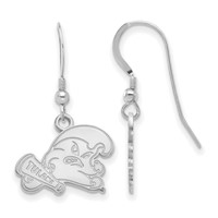 Sterling Silver Rhodium-plated LogoArt Tulane University Small Dangle Wire Earrings view 1