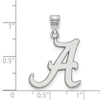 Sterling Silver Rhodium-plated LogoArt University of Alabama Letter a Large Pendant view 2