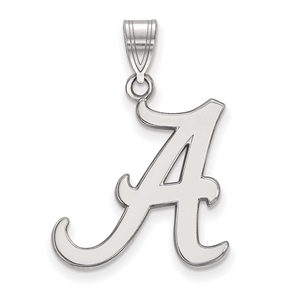 Sterling Silver Rhodium-plated LogoArt University of Alabama Letter a Large Pendant