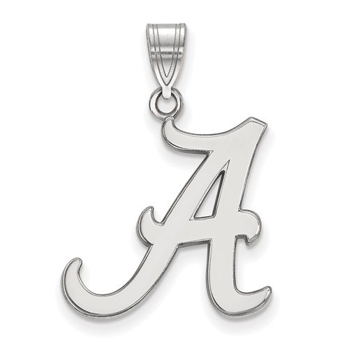 Sterling Silver Rhodium-plated LogoArt University of Alabama Letter a Large Pendant